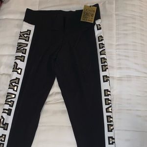 Pink yoga spandex fabric pants